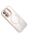 Joko Apple iPhone 16 Remim Lensli Magsafe Standlı Kapak - Pembe