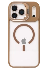 Joko Apple iPhone 17 Pro Max Remim Lensli Magsafe Standlı Kapak - Kahverengi