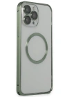 Joko iPhone 13 Pro Max Metal Bumper Magneticsafe Kapak - Yeşil