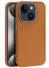 Joko iPhone 15 Kılıf Wonder Deri Magsafe Kapak - Kahverengi