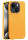 Joko iPhone 15 Kılıf Wonder Deri Magsafe Kapak - Turuncu