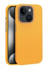 Joko iPhone 15 Kılıf Wonder Deri Magsafe Kapak - Turuncu