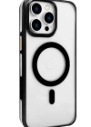 Joko iPhone 15 Pro Gleam PC Sert Magsafe Kılıf - Şeffaf-Siyah