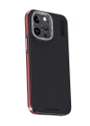 Joko iPhone 15 Pro Kılıf Aramid 600D Kevlar Karbon Fiber Magsafe Kapak - Kırmızı