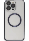 Joko iPhone 15 Pro Max Kılıf Metal Bumper Magneticsafe Kapak - Lacivert