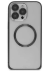 Joko iPhone 15 Pro Max Kılıf Metal Bumper Magneticsafe Kapak - Siyah