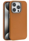 Joko iPhone 15 Pro Max Kılıf Wonder Deri Magsafe Kapak - Kahverengi