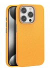 Joko iPhone 15 Pro Max Kılıf Wonder Deri Magsafe Kapak - Turuncu