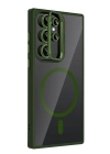 Joko Samsung Galaxy S23 Ultra Remim Lensli Magsafe Standlı Kapak - Koyu Yeşil
