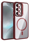 Joko Samsung Galaxy S24 FE Remim Lensli Magsafe Standlı Kapak - Bordo