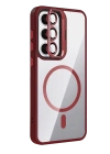 Joko Samsung Galaxy S24 FE Remim Lensli Magsafe Standlı Kapak - Bordo