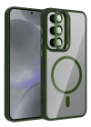 Joko Samsung Galaxy S24 FE Remim Lensli Magsafe Standlı Kapak - Koyu Yeşil
