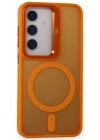 Joko Samsung Galaxy S24 Flet Lens Magsafe Kapak - Turuncu