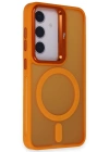 Joko Samsung Galaxy S24 Plus Flet Lens Magsafe Kapak - Turuncu