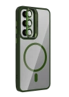 Joko Samsung Galaxy S25 Remim Lensli Magsafe Standlı Kapak - Koyu Yeşil