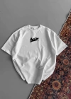 Kadın Baskılı Oversize T-shirt - Beyaz