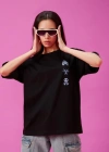 Kadın Baskılı Oversize T-shirt - Siyah