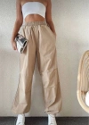 Kadın Cepli Paraşut Pantalon - Bej