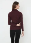 Kadın Tam Boğazlı Fitilli Likrali Koşkorse Badi - Bordo