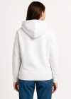 Kadın Üç İplik Kapüşonlu Kanguru Çepli SweatShirt hoodie - Beyaz