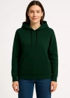 Kadın Üç İplik Kapüşonlu Kanguru Cepli Sweatshirt hoodie - Haki