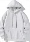 Kadın Uzun Kol Kapşonlu Basic Sweatshirt hoodie - Gri