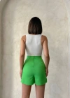 Kapaklı şort etek yeşil s24901