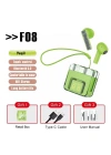 Karler Bass F08 Dijital Şarj Göstergeli TWS Bluetooth Kulaklık - Yeşil