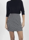 kazaayağı likralı mini etek siyahbeyaz