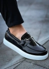 KB-027  Kuback Bağcıksız Siyah Rugan G Günlük Erkek Ayakkabı