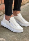 KB-309  Kuback Beyaz Fermuar Ve Bağcıklı  Günlük Erkek  Ayakkabı