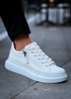 KB-309  Kuback Beyaz Fermuar Ve Bağcıklı  Günlük Erkek  Ayakkabı