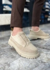 KB-703 Kuback Bej Süet Lastikli Günlük Erkek Ayakkabı