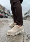 KB-703 Kuback Bej Süet Lastikli Günlük Erkek Ayakkabı