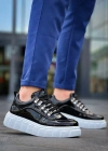 KB-X10 Kuback Siyah Rugan Beyaz Yüksek Taban Günlük Spor Ayakkabı