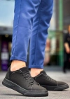 KB-X204 Kuback Siyah Keten Siyah Yüksek Taban Günlük Erkek Spor Ayakkabı