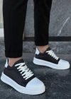 KB-X46 Kuback Siyah Beyaz Yüksek Beyaz Taban Günlük Spor Ayakkabı