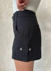 Kemer detaylı gabardin şort siyah s25289