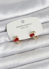 Kiraz Model Gold Renk Pirinç Çocuk Küpe