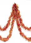 Kırmızı Altın Renk 6 cm Genişlik Garland Çift Renk Sim Süs 180 cm