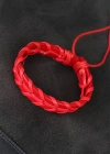 Kırmızı Örgü Deri Erkek Bileklik