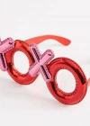 Kırmızı Renk Xoxo Yazılı Parti Gözlüğü 17x7 cm