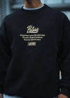 Kışlık Bisiklet Yaka Ön Ve Arka Baskılı SweatShirt - Siyah