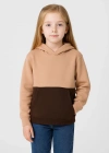 Kız Çocuk Kapüşonlu Kanguru Çepli Parçalı SweatShirt - Renkli