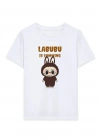 Kız Labubu Çocuk Baskılı T-Shirt - Beyaz