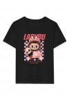 Kız Labubu Çocuk Baskılı T-Shirt - Siyah