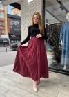 Kraş etek bordo