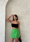 Kuş gözü şort etek yeşil s25819