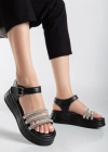 Lalen Siyah Kemerli Sandalet