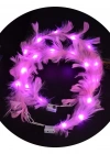 Led Işıklı Rengarenk Yanan 3 Fonksiyonlu Otrişli Parti Tacı Pembe Renk 12x12 cm NessiWorld
